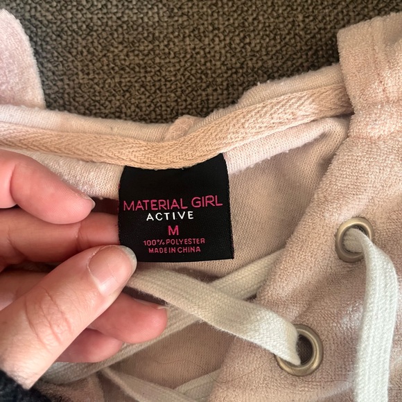 Material Girl Lace-Up Hoodie - Light Pink - Picture 2 of 4